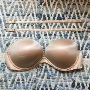 Victoria's Secret strapless push up bra 38D nude