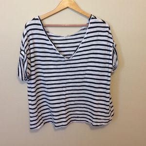 Banana Republic Navy/White Striped Tee