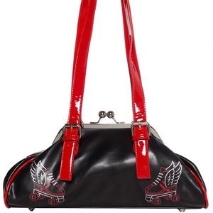 NWT Sourpuss Flying Skate Purse Black & Red