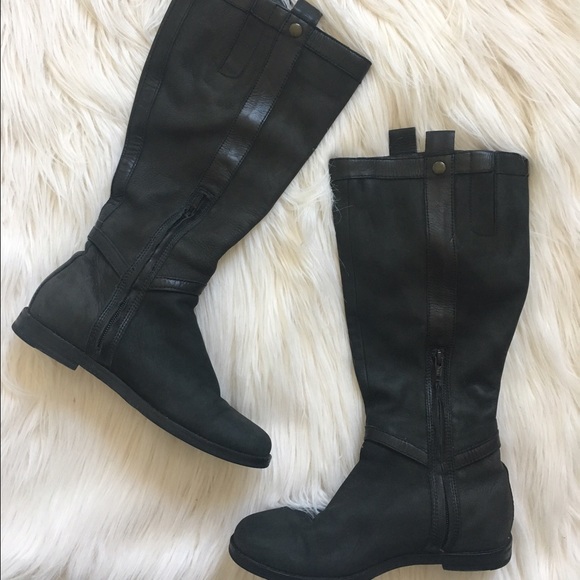 Cole Haan Nike Air Black Suede Riding Boots Sz 6 - Picture 2 of 4