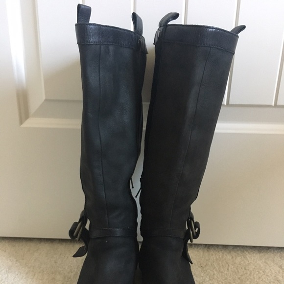 Cole Haan Nike Air Black Suede Riding Boots Sz 6 - Picture 3 of 4