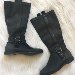 Cole Haan Nike Air Black Suede Riding Boots Sz 6