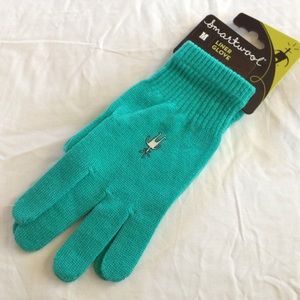 Smartwool teal liner glove medium gloves nwt