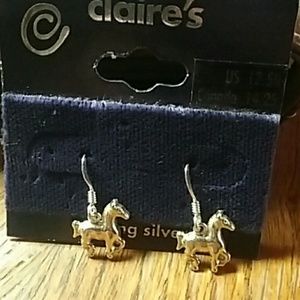 Sterling silver horse earrings