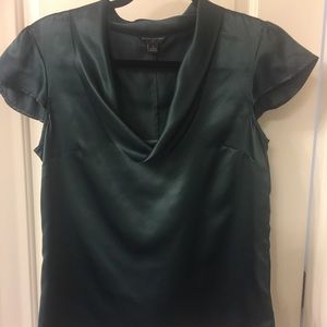 Banana Republic, silk hunter green top