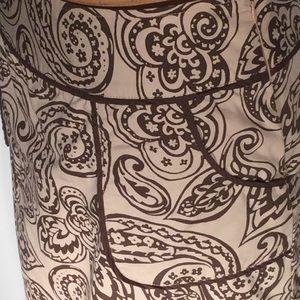 Willi Smith chocolate/tan pencil mini skirt