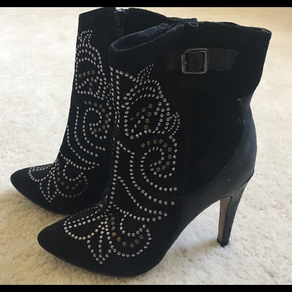 Aldo Jodetha Black Studded Western Ankle Boot sz 6 - Picture 2 of 4