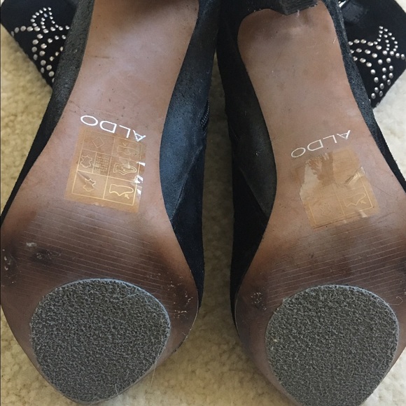 Aldo Jodetha Black Studded Western Ankle Boot sz 6 - Picture 4 of 4