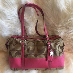 Coach purse pink accent