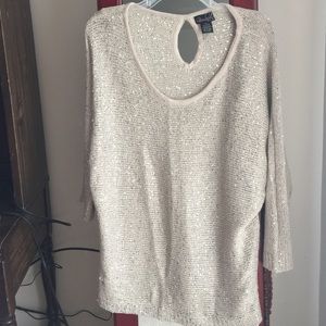 Sweater with sequins intertwined in.