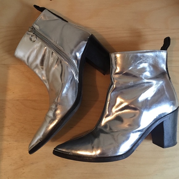 Acne Metallic Silver Ankle Boot - Picture 3 of 4