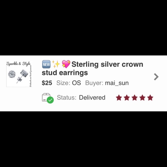 ✨💖Sterling silver crown stud earrings - Picture 4 of 4