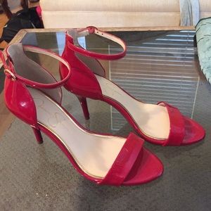 Jessica Simpson red pump heels