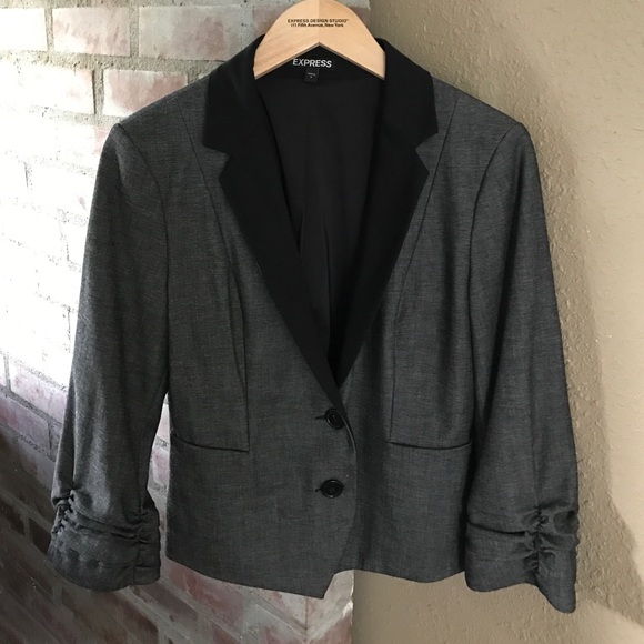 Express Ruched Sleeve Blazer