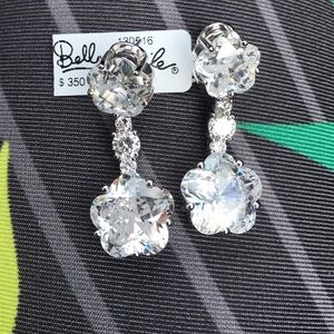 Belle etoile  flora ss white cz earrings