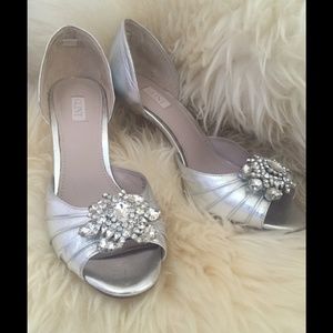 Silver D'orsay Heels. Size 7