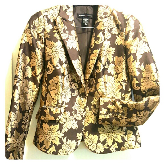 Gold Jaquard Blazer
