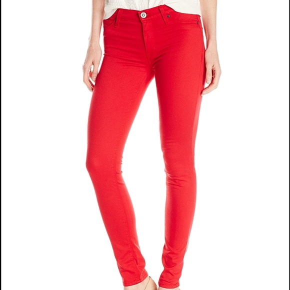 Hudson Nico Midrise Skinny Jean Ruby Red