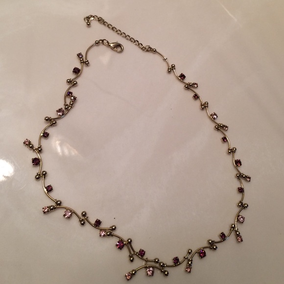 Necklace with pink and purple little stone