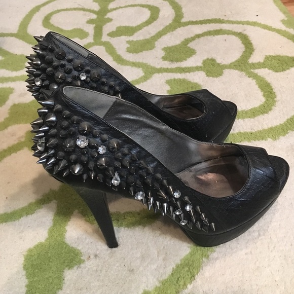 Qupid Luxe Allstar Studded Spike Heels