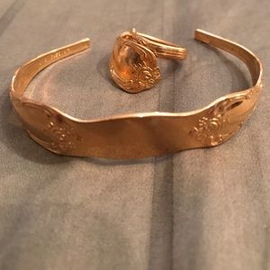 WMA rogers Oneida gold plated bracelet and ring
