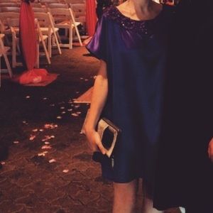 Alice + Olivia silk shirt dress with beading