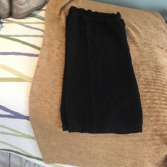 Linen wide leg capris