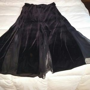 Black velvet/sheer skirt (42 inches long)