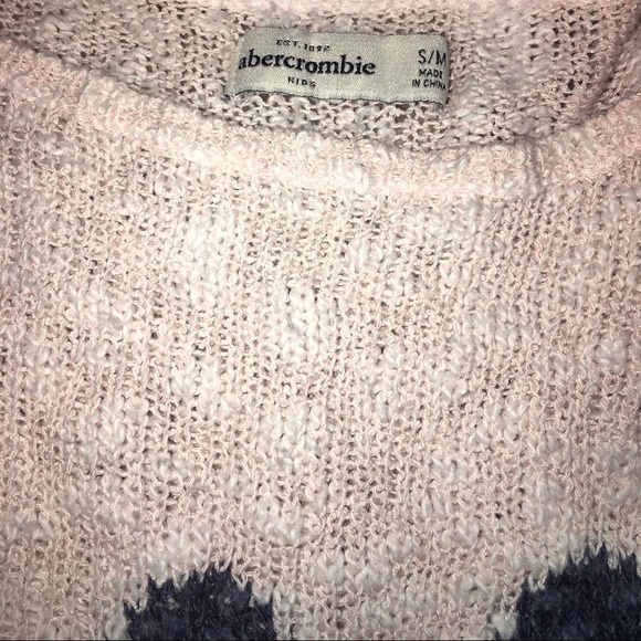 abercrombie kids Pale Pink "Smile" Sweater Sz S/M - Picture 4 of 6