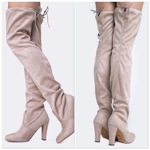 🆕Chestnut Brown Highland Over The Knee Stretchy Suede Hiline Thigh High Boots - Picture 7 of 9