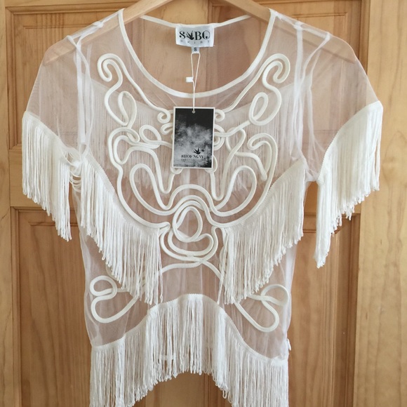 See through fringe sabo skirt top