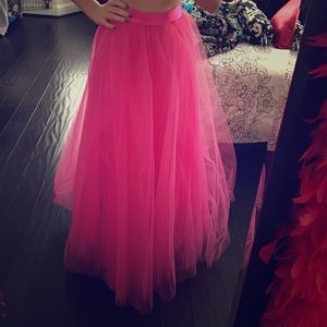 Space 46 Hot Pink Tulle Maxi Skirt