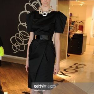 MK designer collection runway black satin dress