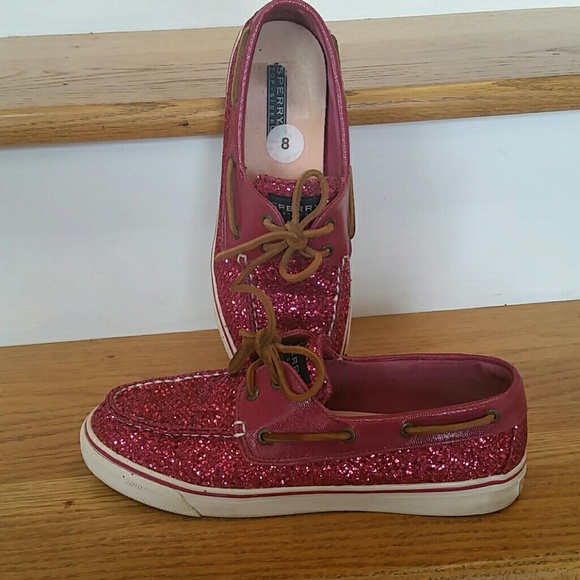 Sperry Top Sider pink sequined