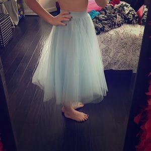 Windsor Sky Blue Tulle Midi Skirt
