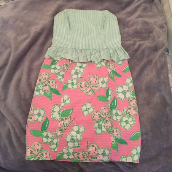 Lilly Pulitzer Butterfly Print Peplum Dress