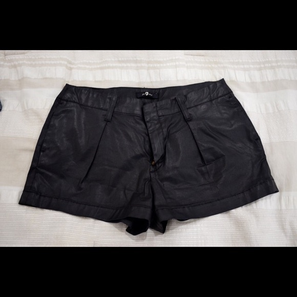 7 for all Mankind waxed denim shorts