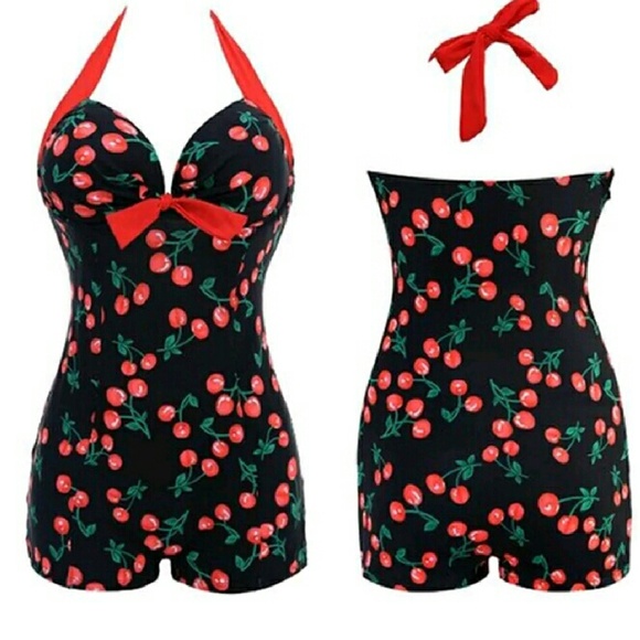 Rockabilly pin-up one-piece bathing suit NEW