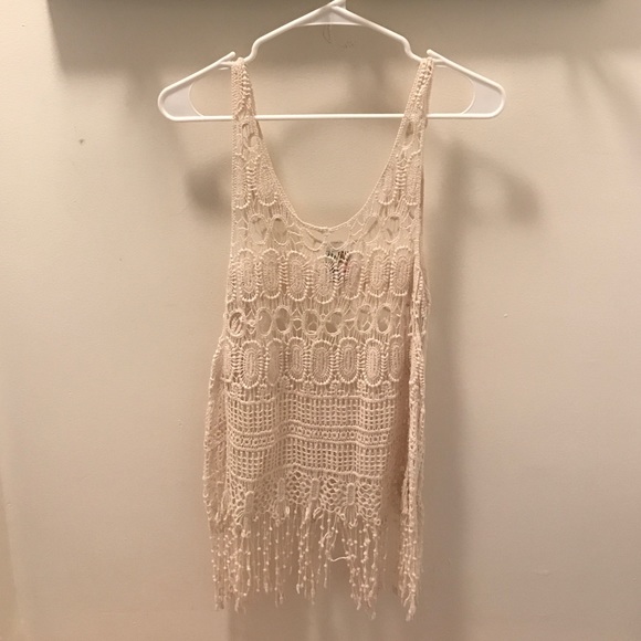 Crochet fringe tank top