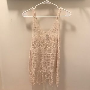 Crochet fringe tank top