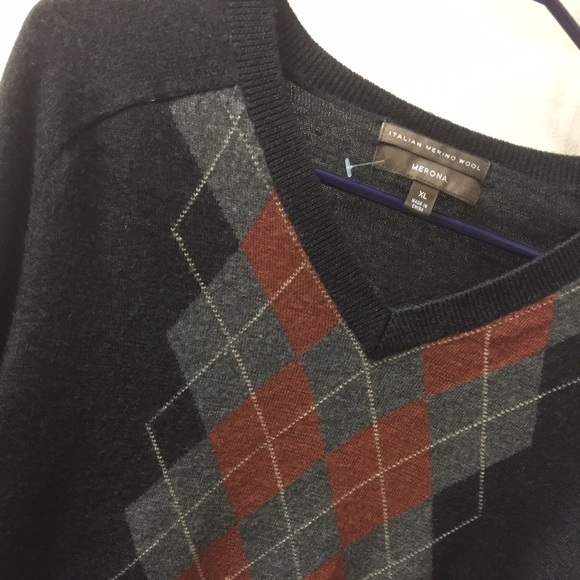 Argyle Italian wool sweater
