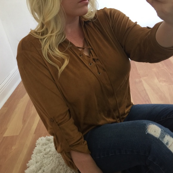 LAST - Suede camel tie up - Picture 3 of 3