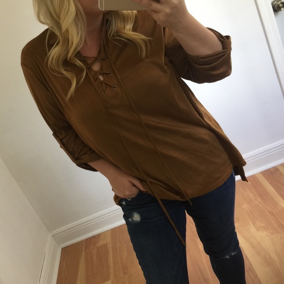 LAST - Suede camel tie up - Picture 2 of 3