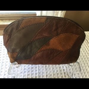 Leather cosmetic bag