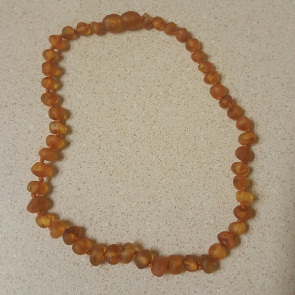 Raw amber baby necklace