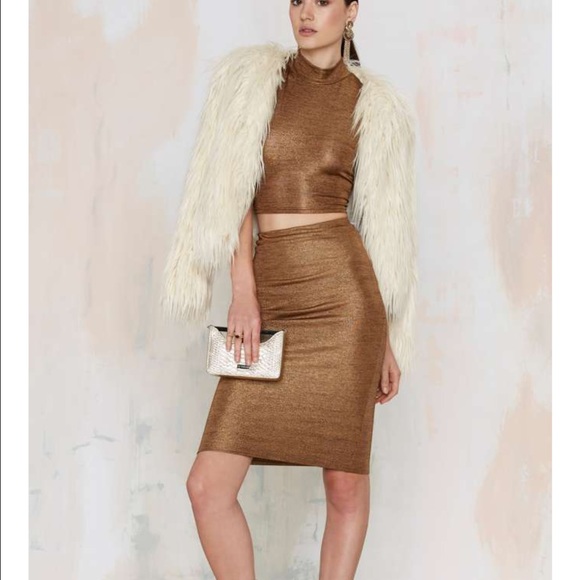 Glamorous Flash Dance Metallic Pencil Skirt