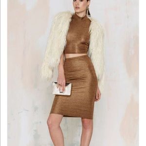 Glamorous Flash Dance Metallic Pencil Skirt