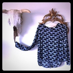 H&M Blue Flamingo Blouse