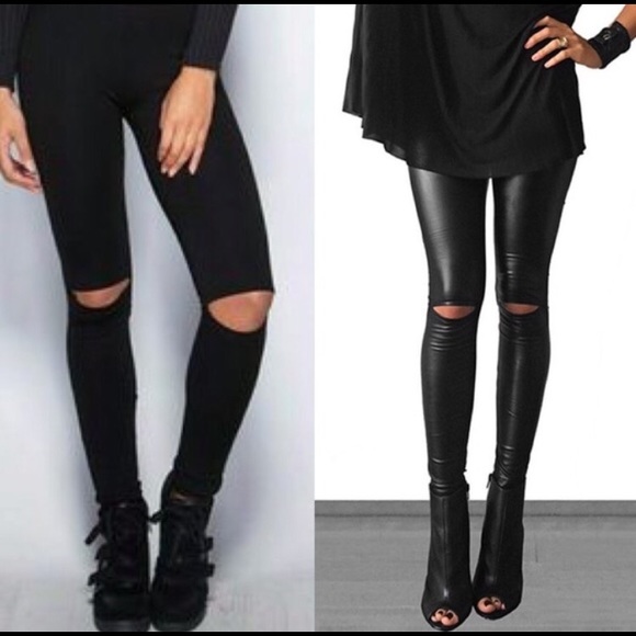 Black liquid leggings