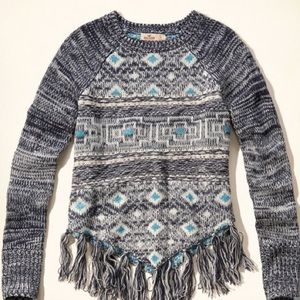 Poncho Fringe Sweater